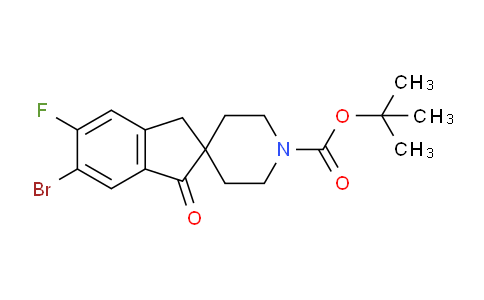 CAS No. 2245084-46-0, Spiro[2H-indene-2,4'-piperidine]-1'-carboxylic acid, 5-bromo-6-fluoro-1,3-dihydro-3-oxo-, 1,1-dimethylethyl ester