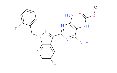 CAS No. 1350653-20-1, methyl N-[4,6-diamino-2-[5-fluoro-1-[(2-fluorophenyl)methyl]pyrazolo[3,4-b]pyridin-3-yl]pyrimidin-5-yl]carbamate