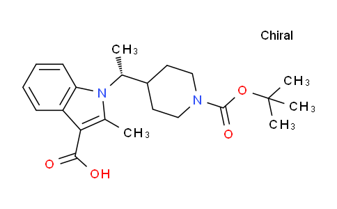 CAS No. 1659300-60-3, (R)-1-(1-(1-(Tert-butoxycarbonyl)piperidin-4-yl)ethyl)-2-methyl-1H-indole-3-carboxylic acid