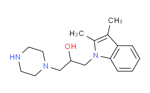 CAS No. 801228-18-2, 1-(2,3-Dimethyl-1H-indol-1-yl)-3-(piperazin-1-yl)propan-2-ol