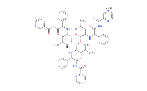 CAS No. 2304631-76-1, N,N',N''-((1R,1'R,1''R)-(((1S,1'S,1''S)-(1,3,5,2,4,6-Trioxatriborinane-2,4,6-triyl)tris(3-methylbutane-1,1-diyl))tris(azanediyl))tris(2-oxo-1-phenylethane-2,1-diyl))tris(pyrazine-2-carboxamide)