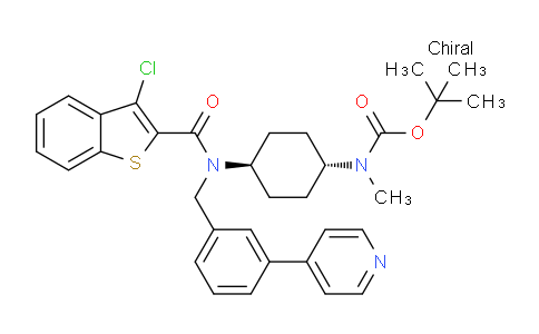CAS No. 1060978-44-0, Carbamic acid, N-[trans-4-[[(3-chlorobenzo[b]thien-2-yl)carbonyl][[3-(4-pyridinyl)phenyl]methyl]amino]cyclohexyl]-N-methyl-, 1,1-dimethylethyl ester