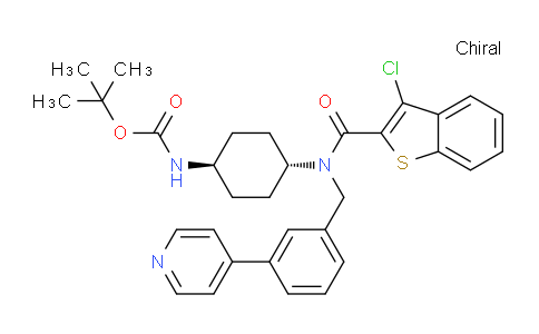 CAS No. 1060978-00-8, Carbamic acid, N-[trans-4-[[(3-chlorobenzo[b]thien-2-yl)carbonyl][[3-(4-pyridinyl)phenyl]methyl]amino]cyclohexyl]-, 1,1-dimethylethyl ester