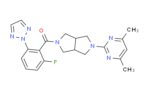 MC742782 | 1293281-49-8 | [2-(4,6-dimethylpyrimidin-2-yl)-1,3,3a,4,6,6a-hexahydropyrrolo[3,4-c]pyrrol-5-yl]-[2-fluoro-6-(triazol-2-yl)phenyl]methanone