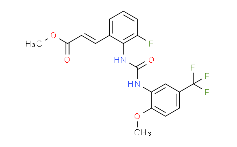 CAS No. 917389-26-5, Methyl (2E)-3-{3-fluoro-2-[({[2-methoxy-5-trifluoromethyl-phenyl]amino}carbonyl)amino]phenyl}-acrylate
