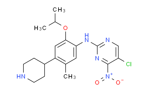 CAS No. 1622997-11-8, 5-chloro-N-(5-methyl-4-piperidin-4-yl-2-propan-2-yloxyphenyl)-4-nitropyrimidin-2-amine