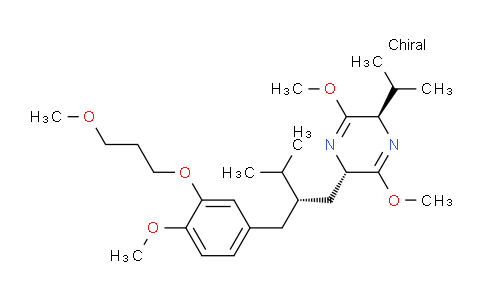 CAS No. 656241-17-7, (2S,5R)-3,6-dimethoxy-2-[(2S)-2-[[4-methoxy-3-(3-methoxypropoxy)phenyl]methyl]-3-methylbutyl]-5-propan-2-yl-2,5-dihydropyrazine
