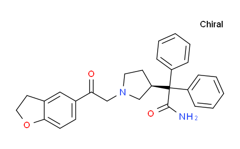 CAS No. 133034-07-8, (S)-2-(1-(2-(2,3-dihydrobenzofuran-5-yl)-2-oxoethyl)pyrrolidin-3-yl)-2,2-diphenylacetamide