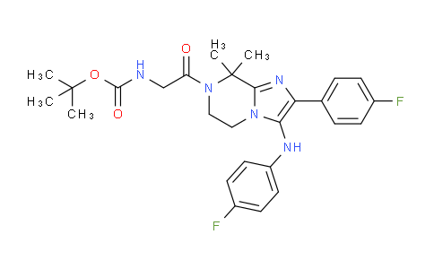 CAS No. 1261118-21-1, Carbamic acid, N-[2-[2-(4-fluorophenyl)-3-[(4-fluorophenyl)amino]-5,6-dihydro-8,8-dimethylimidazo[1,2-a]pyrazin-7(8H)-yl]-2-oxoethyl]-, 1,1-dimethylethyl ester