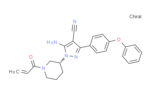 CAS No. 1574506-72-1, 1H-Pyrazole-4-carbonitrile, 5-amino-1-[(3R)-1-(1-oxo-2-propen-1-yl)-3-piperidinyl]-3-(4-phenoxyphenyl)-