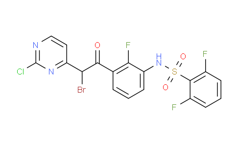 CAS No. 1622082-84-1, N-[3-[2-bromo-2-(2-chloropyrimidin-4-yl)acetyl]-2-fluorophenyl]-2,6-difluorobenzenesulfonamide