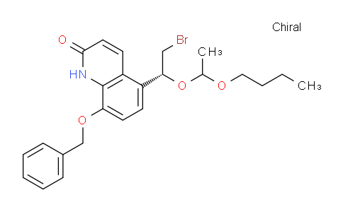 CAS No. 1585234-56-5, 8-(benzyloxy)-5-((1R)-2-bromo-1-(1-butoxyethoxy)ethyl)quinolin-2(1H)-one