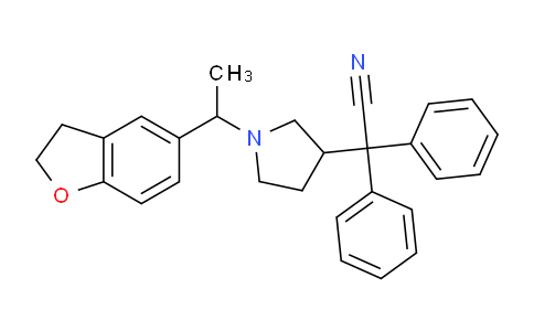 CAS No. 252317-48-9, 2-[1-[1-(2,3-dihydro-1-benzofuran-5-yl)ethyl]pyrrolidin-3-yl]-2,2-diphenylacetonitrile