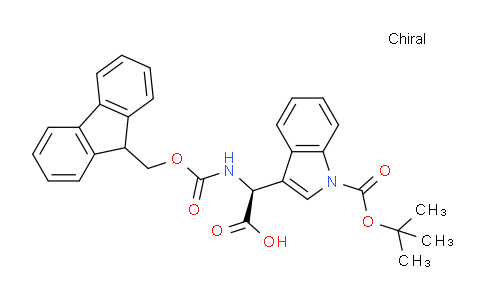 CAS No. 948997-01-1, (S)-2-((((9H-fluoren-9-yl)methoxy)carbonyl)amino)-2-(1-(tert-butoxycarbonyl)-1H-indol-3-yl)acetic acid