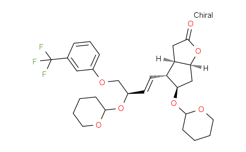 CAS No. 208180-17-0, (3aR,4R,5R,6aS)-5-((tetrahydro-2H-pyran-2-yl)oxy)-4-((3R,E)-3-((tetrahydro-2H-pyran-2-yl)oxy)-4-(3-(trifluoromethyl)phenoxy)but-1-en-1-yl)hexahydro-2H-cyclopenta[b]furan-2-one