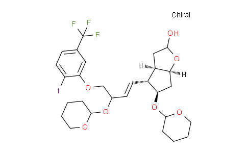 CAS No. 337529-29-0, (3aR,4R,5R,6aS)-4-((E)-4-(2-iodo-5-(trifluoromethyl)phenoxy)-3-((tetrahydro-2H-pyran-2-yl)oxy)but-1-en-1-yl)-5-((tetrahydro-2H-pyran-2-yl)oxy)hexahydro-2H-cyclopenta[b]furan-2-ol