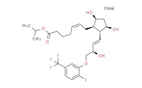 CAS No. 336625-22-0, 5-Heptenoic acid, 7-[(1R,2R,3R,5S)-3,5-dihydroxy-2-[(1E,3R)-3-hydroxy-4-[2-iodo-5-(trifluoromethyl)phenoxy]-1-buten-1-yl]cyclopentyl]-, 1-methylethyl ester, (5Z)-