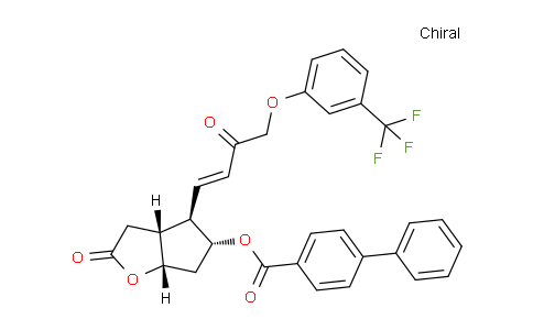 CAS No. 54142-64-2, [(3aR,4R,5R,6aS)-2-oxo-4-[(E)-3-oxo-4-[3-(trifluoromethyl)phenoxy]but-1-enyl]-3,3a,4,5,6,6a-hexahydrocyclopenta[b]furan-5-yl] 4-phenylbenzoate