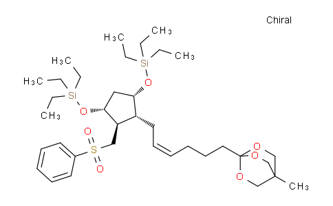 DY742905 | 913258-17-0 | 2,6,7-Trioxabicyclo[2.2.2]octane, 4-methyl-1-[(4Z)-6-[(1R,2R,3R,5S)-2-[(phenylsulfonyl)methyl]-3,5-bis[(triethylsilyl)oxy]cyclopentyl]-4-hexen-1-yl]-