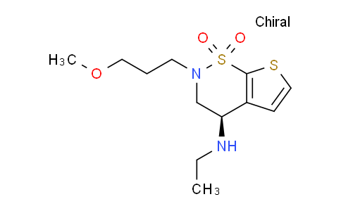 CAS No. 1029324-92-2, 2H-Thieno[3,2-e]-1,2-thiazin-4-amine, N-ethyl-3,4-dihydro-2-(3-methoxypropyl)-, 1,1-dioxide, (4R)-