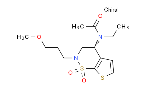 CAS No. 1072782-86-5, (R)-N-ethyl-N-(2-(3-methoxypropyl)-1,1-dioxido-3,4-dihydro-2H-thieno[3,2-e][1,2]thiazin-4-yl)acetamide