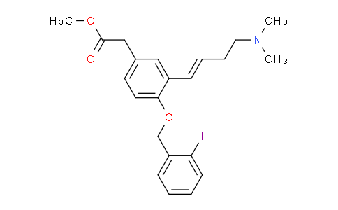 CAS No. 875050-51-4, methyl (E)-2-(3-(4-(dimethylamino)but-1-en-1-yl)-4-((2-iodobenzyl)oxy)phenyl)acetate