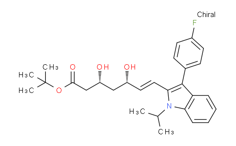 CAS No. 194934-96-8, tert-butyl (E,3R,5S)-7-[3-(4-fluorophenyl)-1-propan-2-ylindol-2-yl]-3,5-dihydroxyhept-6-enoate