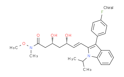 CAS No. 1353637-16-7, (3R,5S,E)-7-(3-(4-fluorophenyl)-1-isopropyl-1H-indol-2-yl)-3,5-dihydroxy-N-methoxy-N-methylhept-6-enamide