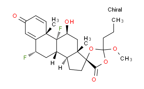 CAS No. 23640-92-8, (6S,8S,9R,10S,11S,13S,14S,17R)-6,9-difluoro-11-hydroxy-2'-methoxy-10,13-dimethyl-2'-propyl-7,8,9,10,11,12,13,14,15,16-decahydrospiro[cyclopenta[a]phenanthrene-17,4'-[1,3]dioxolane]-3,5'(6H)-dione