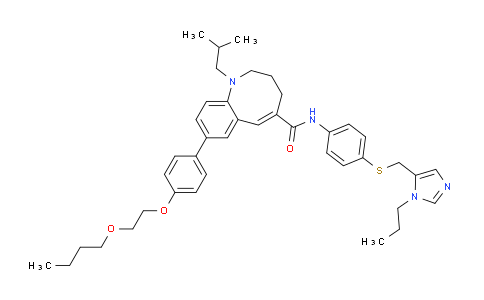 DY742931 | 497223-20-8 | (E)-8-(4-(2-butoxyethoxy)phenyl)-1-isobutyl-N-(4-(((1-propyl-1H-imidazol-5-yl)methyl)thio)phenyl)-1,2,3,4-tetrahydrobenzo[b]azocine-5-carboxamide