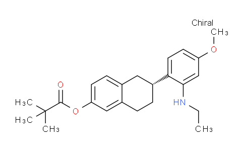 CAS No. 722535-39-9, Propanoic acid, 2,2-dimethyl-, (6R)-6-[2-(ethylamino)-4-methoxyphenyl]-5,6,7,8-tetrahydro-2-naphthalenyl ester