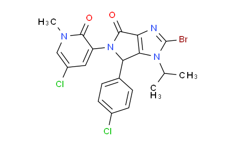 CAS No. 1448870-69-6, 2-bromo-5-(5-chloro-1-methyl-2-oxo-1,2-dihydropyridin-3-yl)-6-(4-chlorophenyl)-1-isopropyl-5,6-dihydropyrrolo[3,4-d]imidazol-4(1H)-one