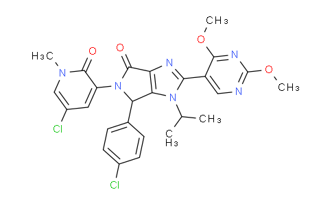 CAS No. 1448867-40-0, 5-(5-chloro-1-methyl-2-oxopyridin-3-yl)-4-(4-chlorophenyl)-2-(2,4-dimethoxypyrimidin-5-yl)-3-propan-2-yl-4H-pyrrolo[3,4-d]imidazol-6-one