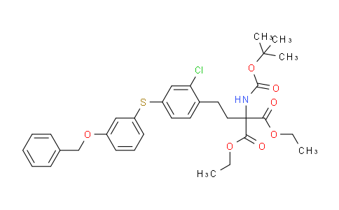 CAS No. 509088-30-6, Propanedioic acid, 2-[2-[2-chloro-4-[[3-(phenylmethoxy)phenyl]thio]phenyl]ethyl]-2-[[(1,1-dimethylethoxy)carbonyl]amino]-, 1,3-diethyl ester