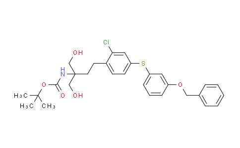 CAS No. 509088-47-5, Carbamic acid, N-[3-[2-chloro-4-[[3-(phenylmethoxy)phenyl]thio]phenyl]-1,1-bis(hydroxymethyl)propyl]-, 1,1-dimethylethyl ester