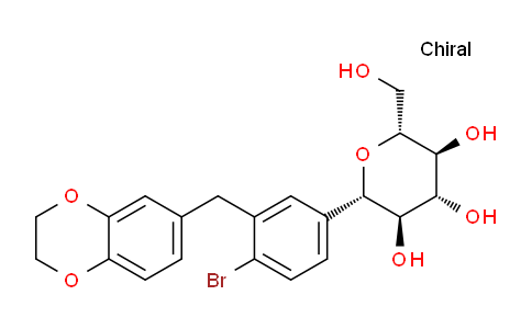 CAS No. 1291094-67-1, (2S,3R,4R,5S,6R)-2-(4-bromo-3-((2,3-dihydrobenzo[b][1,4]dioxin-6-yl)methyl)phenyl)-6-(hydroxymethyl)tetrahydro-2H-pyran-3,4,5-triol