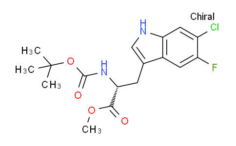 CAS No. 1193314-78-1, methyl (R)-2-((tert-butoxycarbonyl)amino)-3-(6-chloro-5-fluoro-1H-indol-3-yl)propanoate
