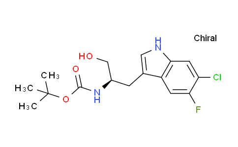 CAS No. 1193314-79-2, tert-butyl (R)-(1-(6-chloro-5-fluoro-1H-indol-3-yl)-3-hydroxypropan-2-yl)carbamate