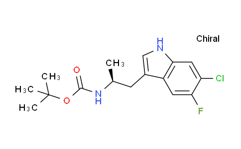 CAS No. 1193314-81-6, tert-butyl (S)-(1-(6-chloro-5-fluoro-1H-indol-3-yl)propan-2-yl)carbamate