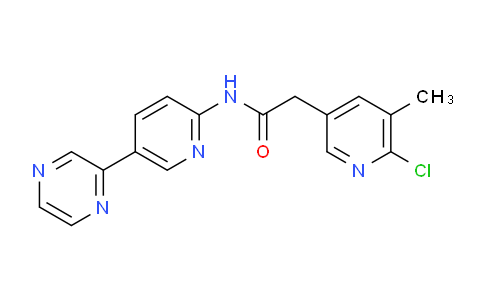 CAS No. 1243245-78-4, 2-(6-chloro-5-methylpyridin-3-yl)-N-(5-(pyrazin-2-yl)pyridin-2-yl)acetamide