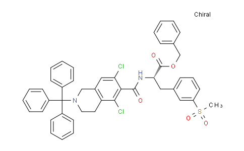 CAS No. 1194550-63-4, benzyl (2S)-2-[(5,7-dichloro-2-trityl-3,4-dihydro-1H-isoquinoline-6-carbonyl)amino]-3-(3-methylsulfonylphenyl)propanoate