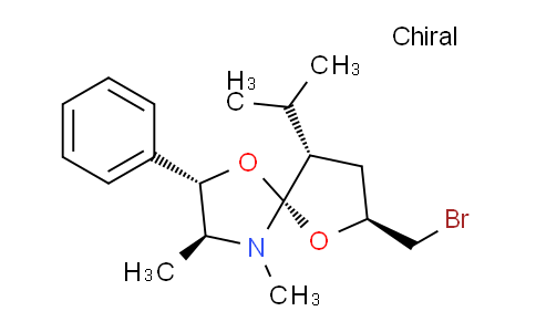 CAS No. 324763-41-9, 1,6-Dioxa-4-azaspiro[4.4]nonane, 7-(bromomethyl)-3,4-dimethyl-9-(1-methylethyl)-2-phenyl-, (2S,3S,5R,7S,9S)-