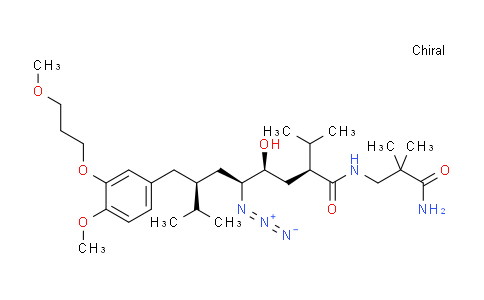 CAS No. 324763-47-5, (2S,4S,5S,7S)-N-(3-amino-2,2-dimethyl-3-oxopropyl)-5-azido-4-hydroxy-7-[[4-methoxy-3-(3-methoxypropoxy)phenyl]methyl]-8-methyl-2-propan-2-ylnonanamide