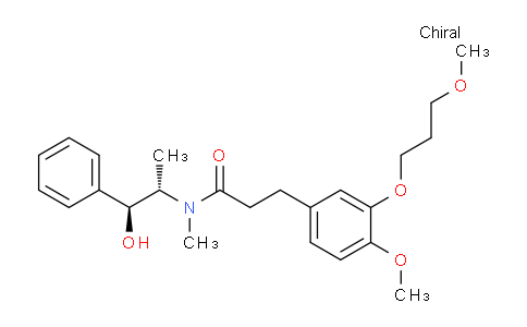 CAS No. 324763-37-3, Benzenepropanamide, N-[(1S,2S)-2-hydroxy-1-methyl-2-phenylethyl]-4-methoxy-3-(3-methoxypropoxy)-N-methyl-