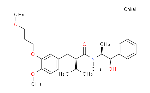 CAS No. 324763-38-4, (R)-N-((1S,2S)-1-hydroxy-1-phenylpropan-2-yl)-2-(4-methoxy-3-(3-methoxypropoxy)benzyl)-N,3-dimethylbutanamide