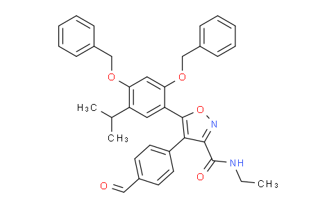 CAS No. 747414-23-9, 5-[2,4-bis(phenylmethoxy)-5-propan-2-ylphenyl]-N-ethyl-4-(4-formylphenyl)-1,2-oxazole-3-carboxamide