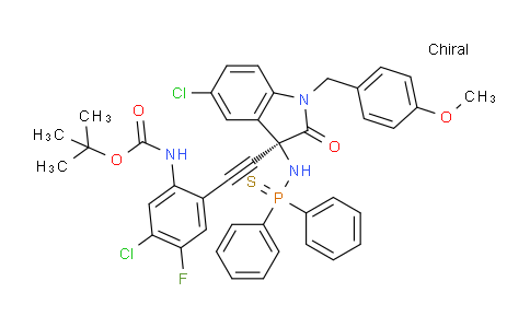 CAS No. 1809076-22-9, tert-butyl (S)-(5-chloro-2-((5-chloro-3-((diphenylphosphorothioyl)amino)-1-(4-methoxybenzyl)-2-oxoindolin-3-yl)ethynyl)-4-fluorophenyl)carbamate