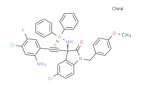 CAS No. 1809076-23-0, (S)-N-(3-((2-amino-4-chloro-5-fluorophenyl)ethynyl)-5-chloro-1-(4-methoxybenzyl)-2-oxoindolin-3-yl)-P,P-diphenylphosphinothioic amide