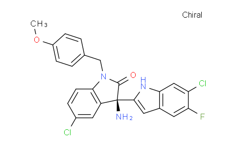CAS No. 1809076-25-2, (R)-3-amino-5-chloro-3-(6-chloro-5-fluoro-1H-indol-2-yl)-1-(4-methoxybenzyl)indolin-2-one