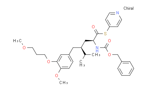 CAS No. 900811-42-9, S-(pyridin-4-yl) (2S,4S)-2-(((benzyloxy)carbonyl)amino)-4-(4-methoxy-3-(3-methoxypropoxy)benzyl)-5-methylhexanethioate